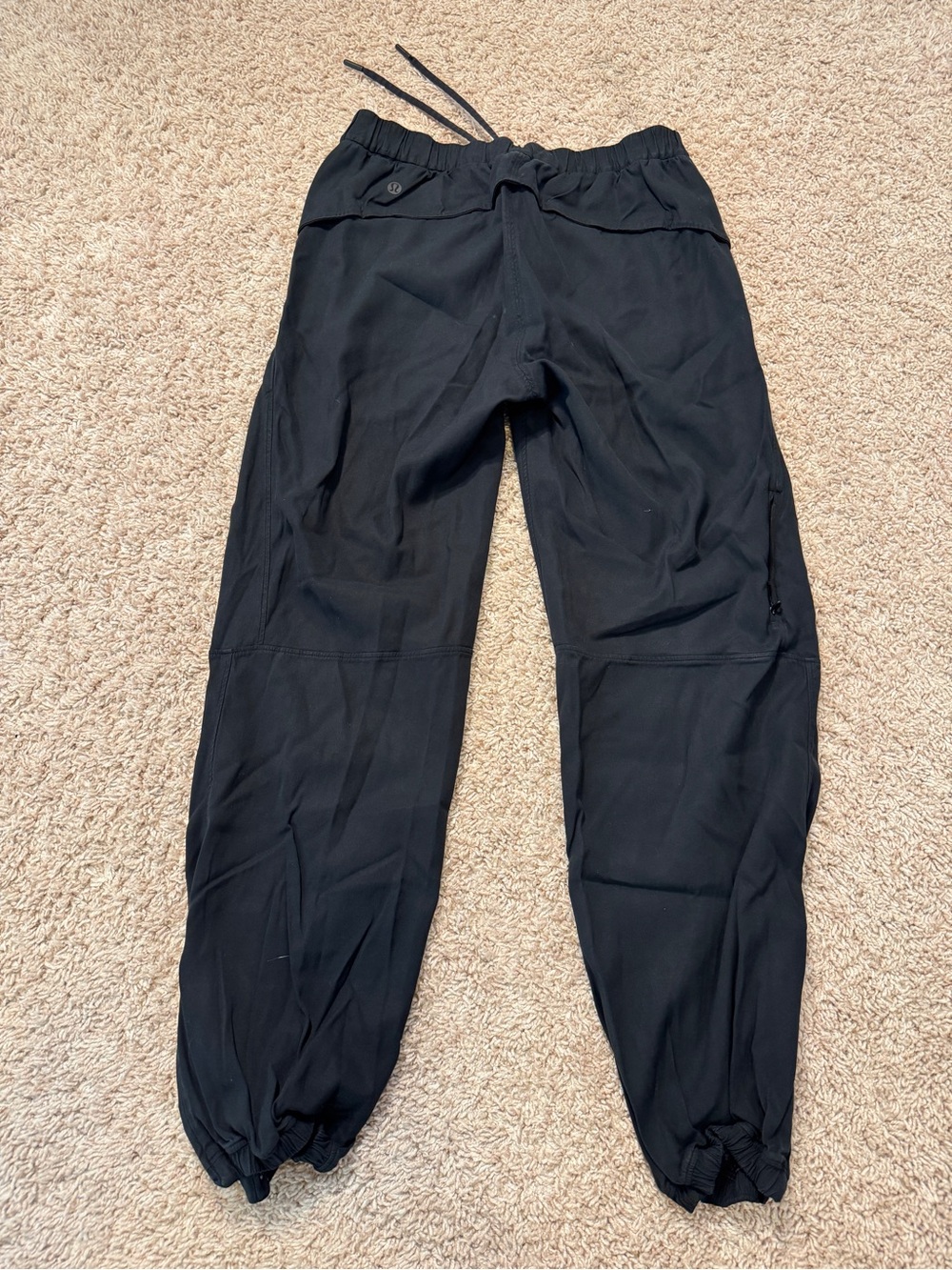 lululemon athletica Women's Black Nylon Jogger Pants Drawstring Cuffed Size 4 - Picture 10 of 16